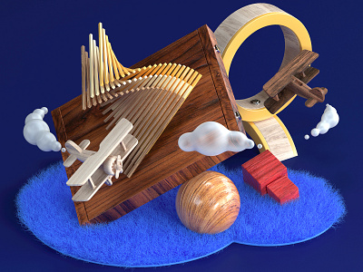 Childhood-Aerial Warfare 1/3 3d abstact cinema4d color colorful design geometry illustration render set ui