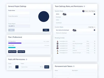 UI Cards | GraphCMS Web App cards cms coding design to code figma refactoring ui ui
