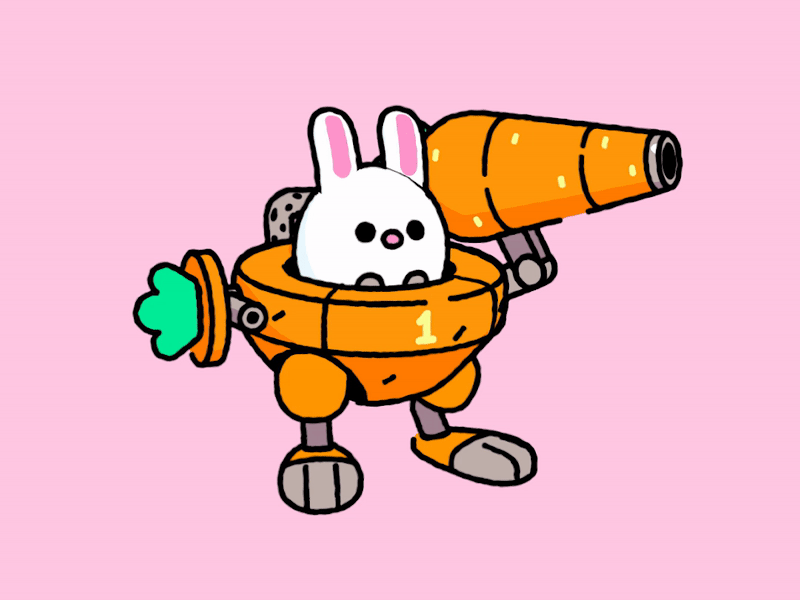 Bunny Mech 2d animation 2d character 3d animation animation charachter design illustration motion design