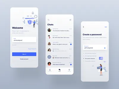 Elixx adobe xd app blockchain cards chat app clean crypto design illustration ios light messenger mobile security app ui uidesign ux ux design