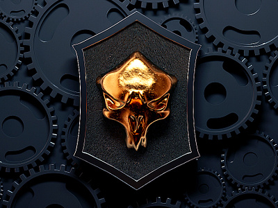 Jack Garage 3d 3d art brand gear hamburger logo motorcycle skull