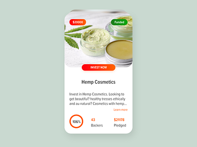 Daily UI #032 032 adobexd crowdfunding dailyui design hemp mobile