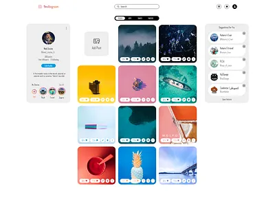 My Profile Instagram WEB REDESIGN Light mode branding design flat instagram light mode my profile profile typography ui ux web website