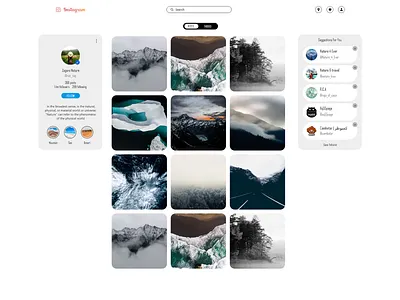 Page Profile Instagram WEB REDESIGN Light mode branding design flat instagram light mode profile typography ui ux web website