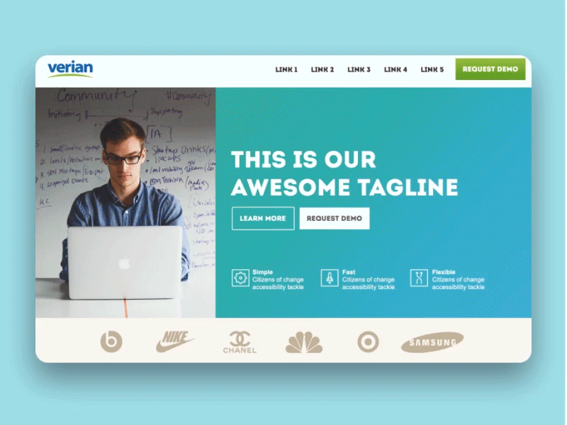 Homepage branding mockup animation branding design ui web