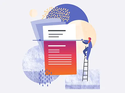 UI Illustration colorful custom illustration hand drawn illustration it company people texture ui illustration web illustration