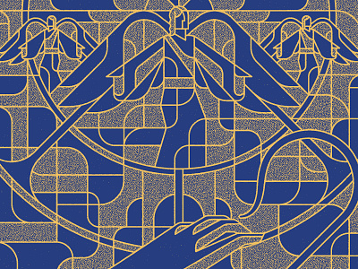 Seasons: Advent 4 angels blue cane gold hand heavenly host jesus line art shepards textures trumpet