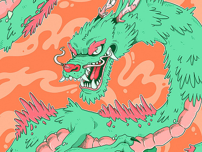 Dragon apple pencil asian beast chinese doodle dragon drawing ipad ipadpro japanese mystical mythical procreate sketch smoke