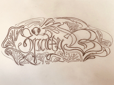Spacey B Banner Art Sketch branding identity identity design illustration lettering logo logotype process sketch type victorian