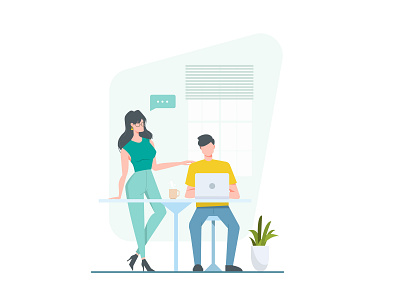 Career part 2 character design fashion girl office table team work
