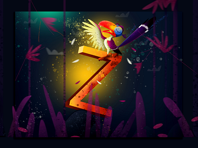 Z for zazu 36daysoftype06 design dreem green hiwow illustratio illustration instagram design logo lotus flower love muhamed sajid typography vector