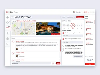 Keller Williams - Phone Dialer UI agency casestudy dashboard mobile platform portfolio productdesign realestate saas servicedesign ui ux