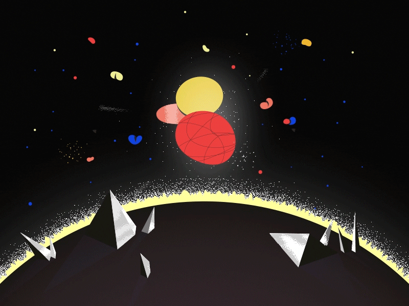 Space 2d ae animation clean concept dark design flat gif illustration moon moonlight planets simple space spaceship stars sun texture ui