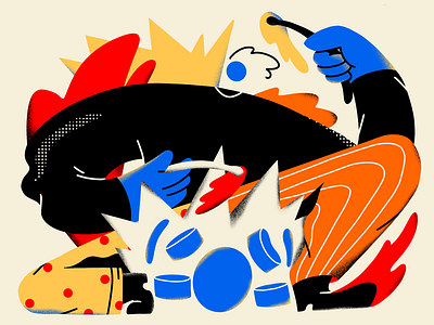 Jammmmmin color drummer illustration music texture