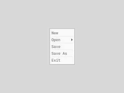 Daily UI #090 Create New 090 90 create dailyui exit file menu new quit save save as