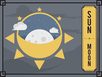Sun • Moon cloud clouds flat flat design illustrator minimal minimalism moon mountain mountains star stars sun vector