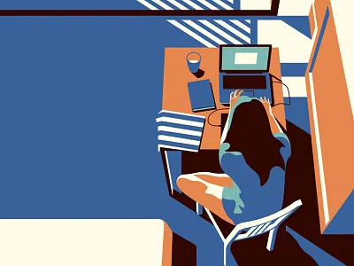 Interior characters design illustration magazine studies vector