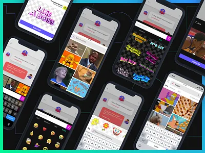 GIPHY SDK components dark mode design system developer gifs grid messaging minimalistic mobile app sdk stickers swipe ui