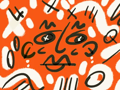 Funk abstract character ears eyes face funky illustration linework lips nose pen person procreate procreateapp red