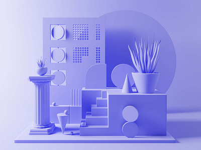 Set Design A - Clay 3d blender minimal shapes