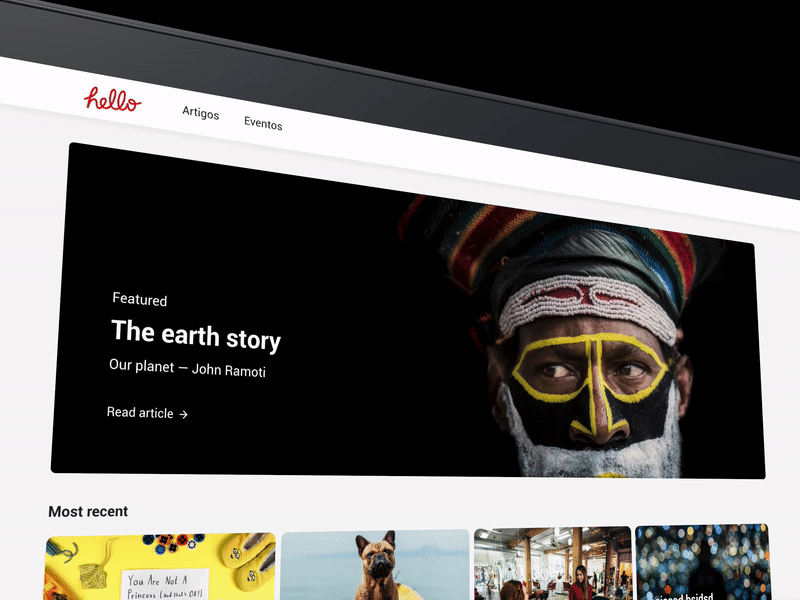 Somewhere over the featured card article page articles card css css3 design desktop desktop app feature featured hover html html 5 layout mouse mouseover news read ui ux