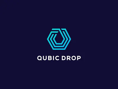 Qubic Drop cubic dropbox hexagon lines logo logotype