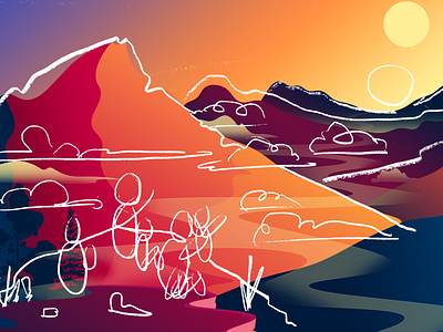 Sea of Clouds illustration work in progress