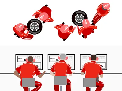 pit crew crew f1 racing people perspective pit crew race