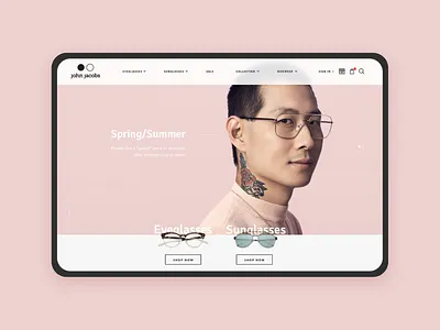 John Jacobs Eyewear Website 2019 design trend clean creative landing page design ecommerce eyewear landing page design minimal design online shop shopping store trendy ui uiux ux web design