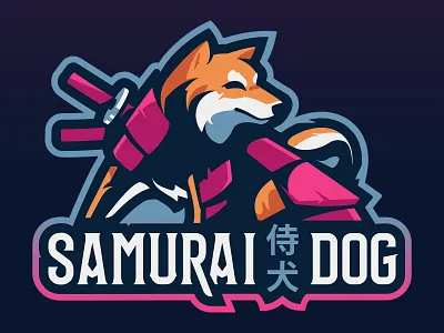 Samurai Dog animal badge dog dog illustration dog logo esport esport mascot gaming illustration logo mascot mascot design mascot logo shiba shiba inu shibainu sports sports logo sportslogo vector