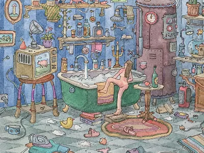 bathroom branding charachter charachter design design flat graphic icon illustration logo photoshop story vector web website