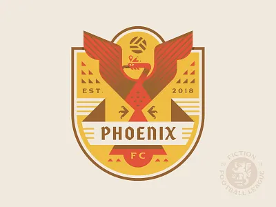 Phoenix FC badge bird crest fire football illustration logo phoenix soccer sports wings