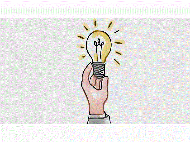 Incandescent Light Bulb Glowing Watercolor 2D Animation