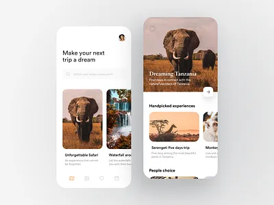 Travel App animal app booking card creative dashboard design dribbble flat graphic ios minimal travel travel app traveling ui ux