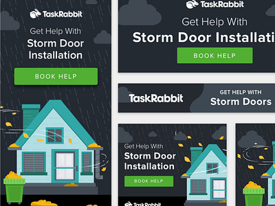 Heavy Rain Ads display ad illustration taskrabbit