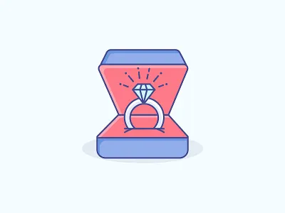 Ring design engagement ring gradient icon illustration illustrator logo minimal ring vector