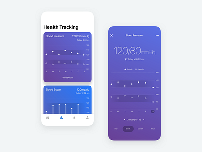 Health Tracking ios mobile app product design ui ux