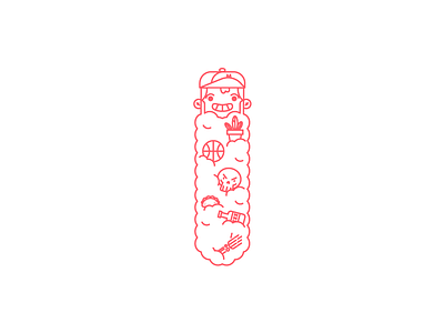 la barba magica. beard bearded beards guadalajara icon illustration line magic mexico red vectorart
