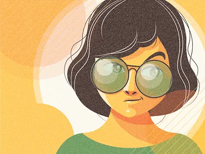 Portrait flat girl illustration illustrator cc limited palette portrait