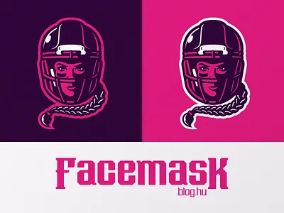 Facemask.blog.hu logo color variations american football color scheme color schemes design facemask facemask blog facemask.blog.hu football football stories girls perspective hungary lettering logo logo design pink and purple tgers diy typography vector wordmark