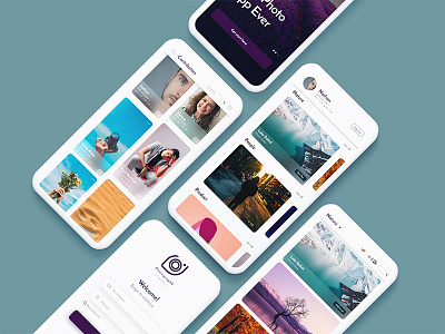 Free Photo Portfolio App UI Template app design free app free apps ui freebie freebies interface mobile mobile app mobile ui ui uiux ux