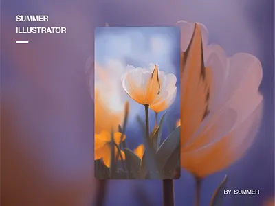 壁纸插画2，希望大家喜欢 flower illustration summer tulip