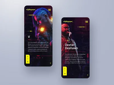 Cyberpunk 2077 game interaction mobiledesign ps4 uidesign uxdesign webdesign website xboxone