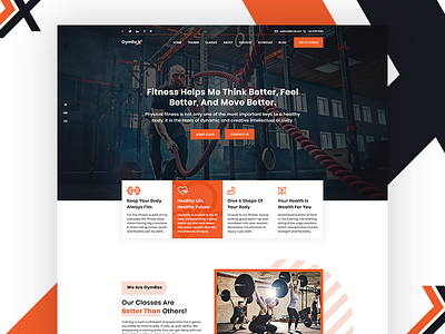 Gym Website design branding colorful design envato fitness gym gym design concept gym psd gym psd template gym theme gym website landing page ui landingpage psd psd template typography ui ux vector website