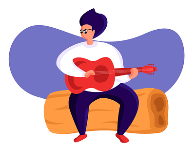 Chilling With Guitar adobe illustrator boy chilling cool digital illustration graphic design guitar guitarist illustration illustrator music musician sitting vector vector illustration visual design