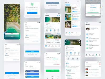 Travel Booking App (Trip Booking App) android app apple booking app concept event app facebook inspiration ios ui iphone x mobile app mockup travel app trip app ui ui design uikits user experience design userinterface ux