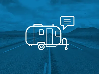 Airstream Icon icon line art monoline road trailer vector