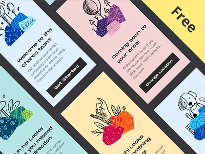 Charco - Free Illustrations app art download free handdrawn illustrations onboarding screens ui web