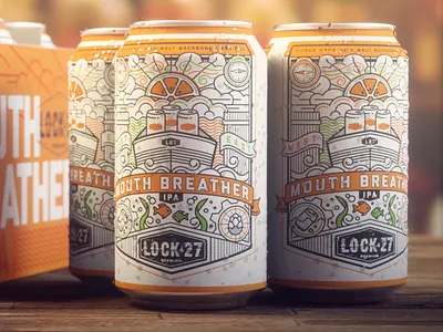 Mouth Breather Beer beer beer can can citrus label monoline wind