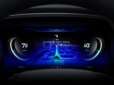 WM-Motor DB DESIGN auto blue car creative design fui hmi map nav theme ui